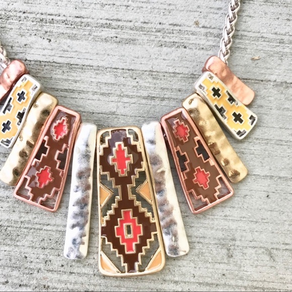 Jewelry - Southwest statement NECKLACE silver gold bib chain